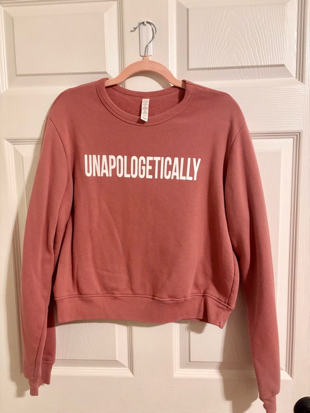 Unapologetically Cropped Crewneck Sweatshirt - Dusty Rose